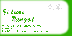 vilmos mangol business card